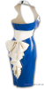 Norah - Latex Volant Dress royalblau-wei
