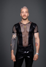 Netz und Leder Shirt Sexy Net Shirt