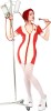 Latexschwesternuniform mit tiefem Ausschnitt