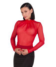 Rote Netzbluse transparent