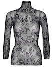 Schwarzes Spitzen Shirt Spitzentop Elastik