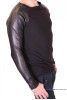 Herren Sweatshirt - Leder und Elasthan