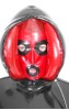 Latex Isolations Aufblasmaske schwarz-rot