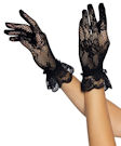 Short black gloves