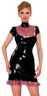 Latexkleid schwarz pink