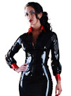 Latexbluse schwarz-rot